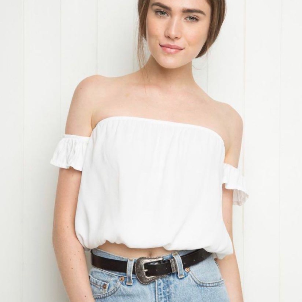 Brandy Melville White Off the Shoulder Top